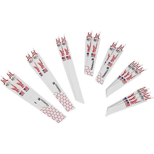 Milwaukee Ensemble de Lames Sabre SAWZALL® Bi-Métal pour Découpe Métallique (16 pièces) 49-22-1216