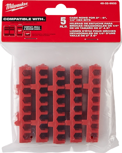 Milwaukee Rangées de boîtier petites et moyennes pour accessoires de perceuse à chocs 5PK 48-32-9933
