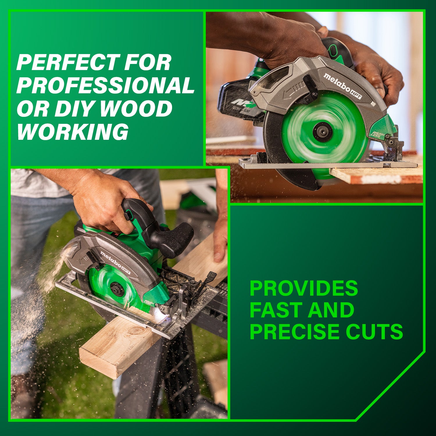 Metabo HPT Scie circulaire sans fil MultiVolt 18 V 7‑1/4" (corps d'outil uniquement) | Metabo HPT C1807DAQ4 C1807DAQ4