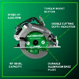 Metabo HPT Scie circulaire 7‑1/4" 36 V MultiVolt™ avec technologie Torque Boost (corps d'outil uniquement) | Metabo HPT C3607DBQ4 C3607DBQ4