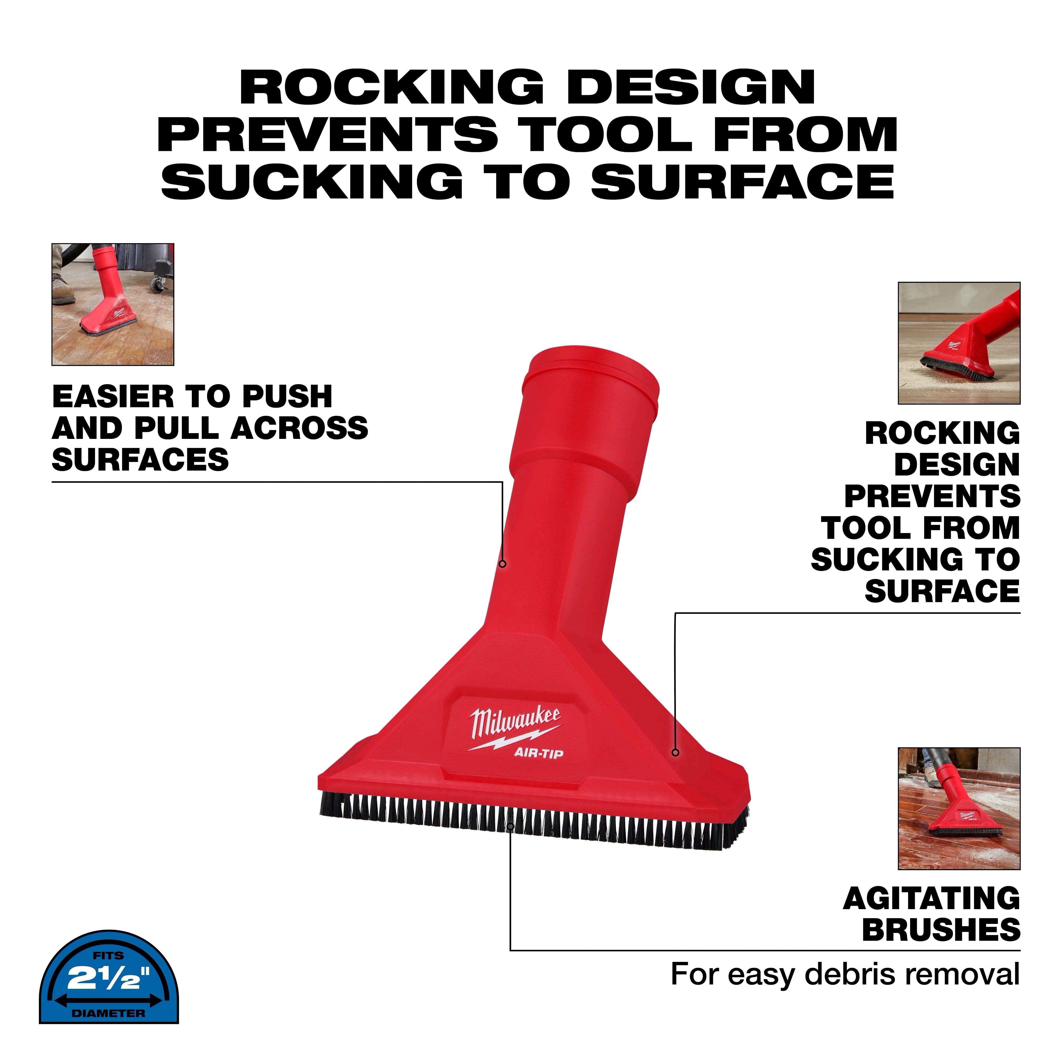 Milwaukee AIR-TIP™ buse utilitaire à bascule 2-1/2" avec brosses 49-90-2039