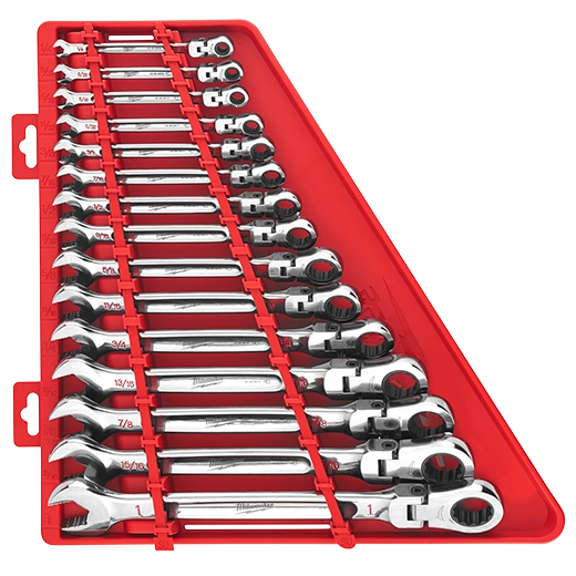 Milwaukee Set de clés combinées à cliquet à tête flexible SAE 15 pièces 48-22-9413