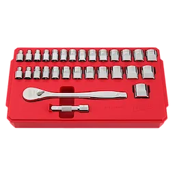 Milwaukee Ensemble de cliquet et douilles 29 pièces 3/8" (métriques & SAE) avec FOUR FLAT™ SIDES 48-22-9088
