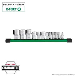 Milwaukee Set de douilles externes TORX® 12 pièces 1/4", 3/8" et 1/2" 48-22-9570
