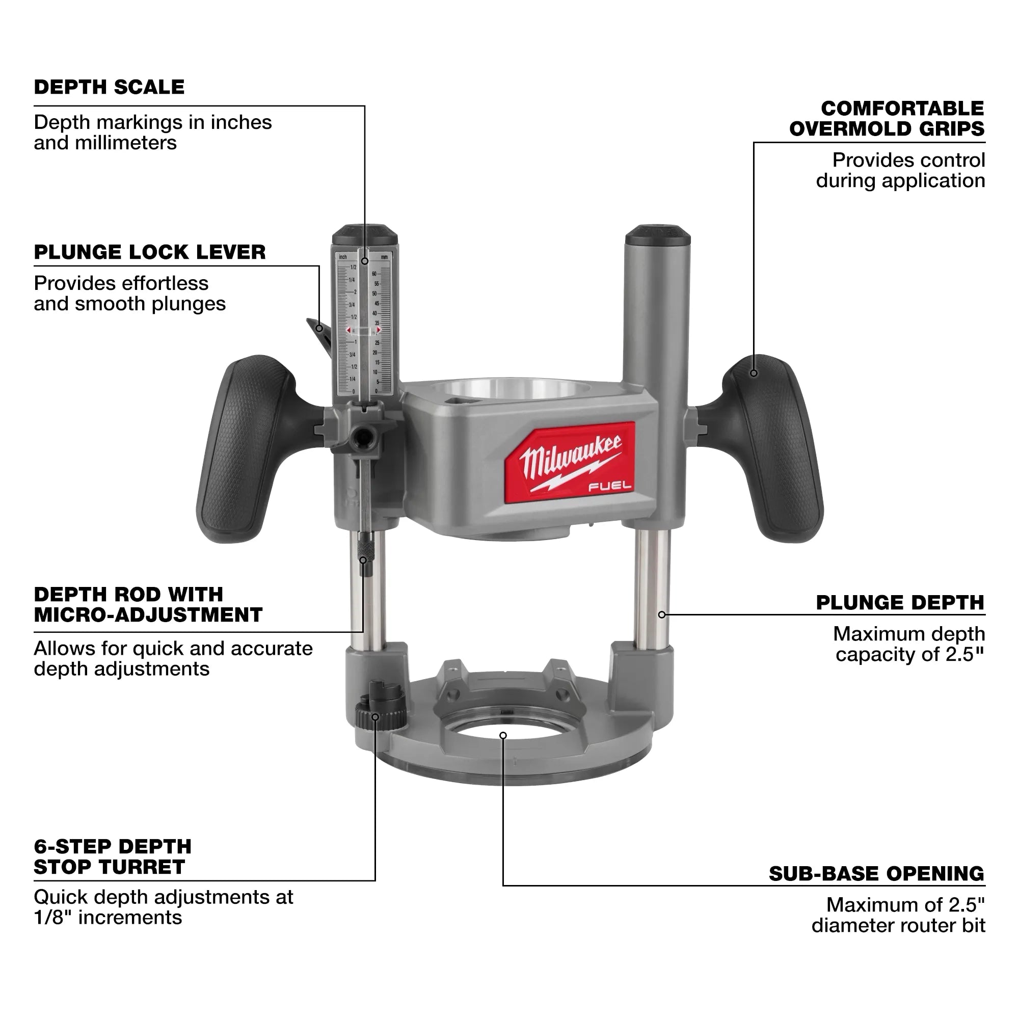 Milwaukee Base plongeante pour défonceuse 1/2\" Milwaukee 48-10-2838