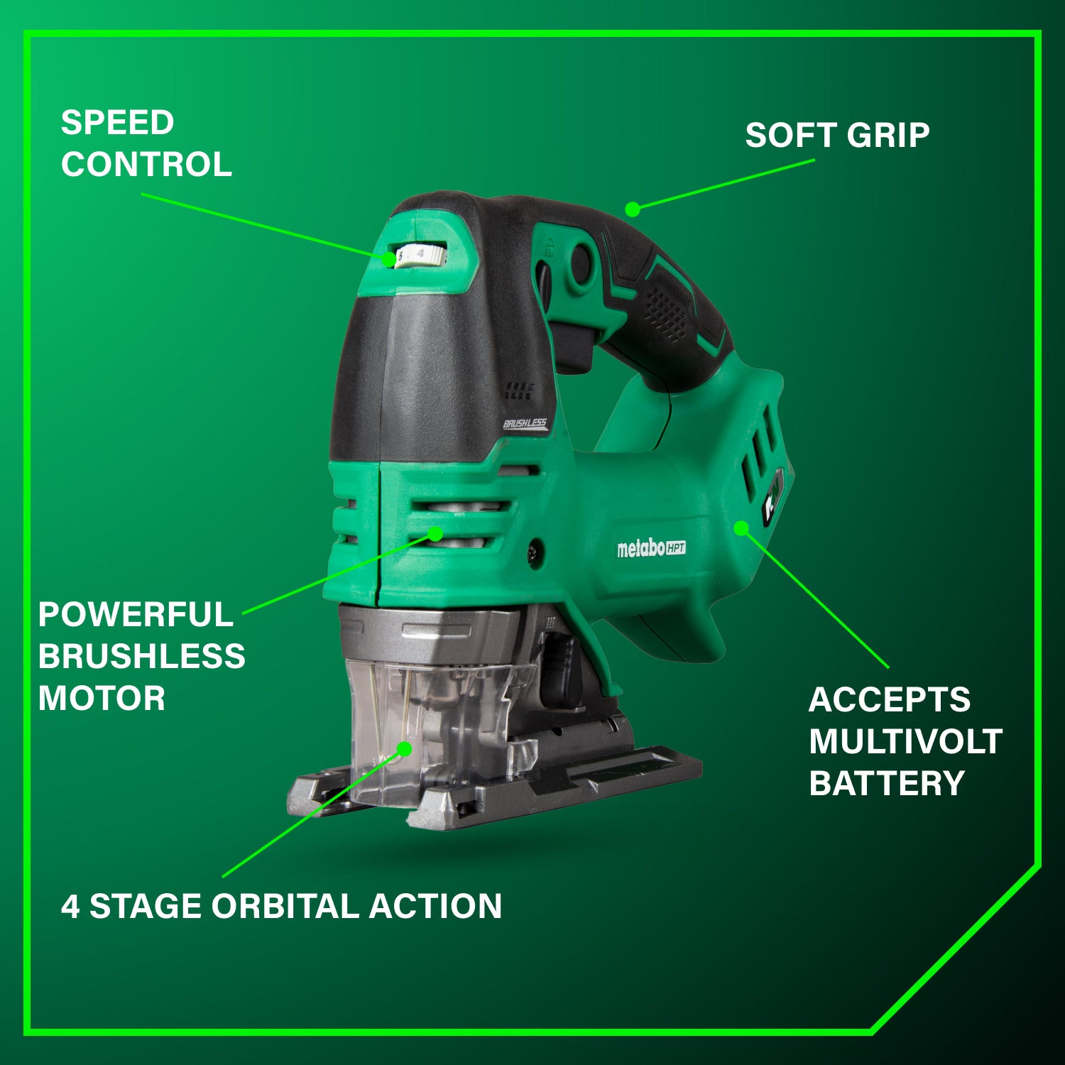 Metabo HPT Scie sauteuse orbitale sans fil brushless 36 V MultiVolt™ | Metabo HPT CJ36DAQ4 CJ36DAQ4