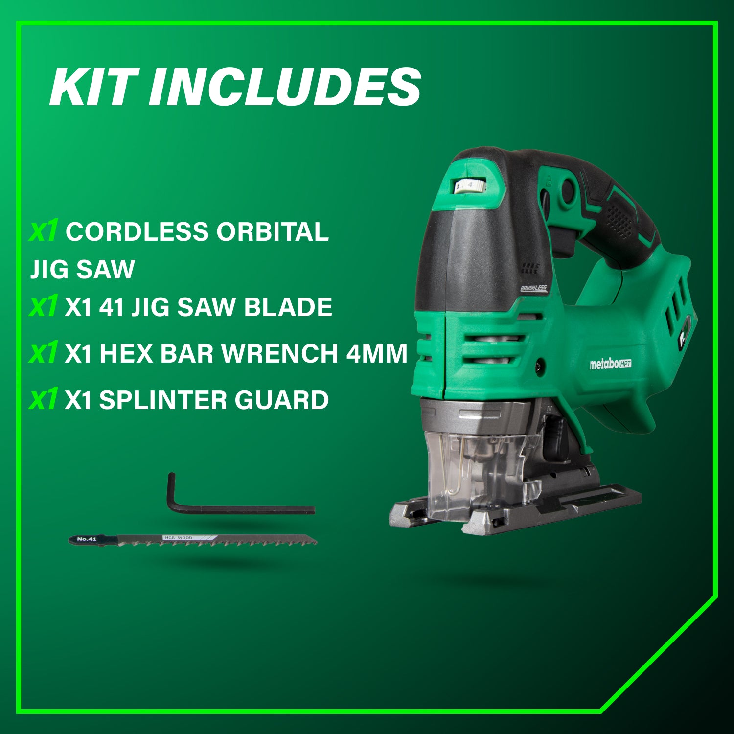Metabo HPT Scie sauteuse orbitale sans fil brushless 36 V MultiVolt™ | Metabo HPT CJ36DAQ4 CJ36DAQ4