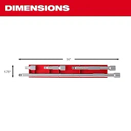 Milwaukee Ensemble de 4 extensions d'arbre 3/8” 48-22-9341