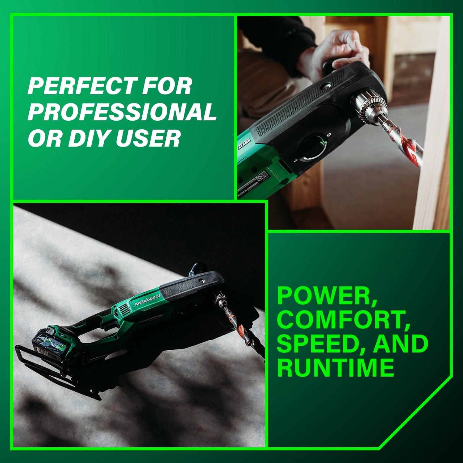 Metabo HPT Perceuse à angle droit 1/2" haute puissance 36V MultiVolt™ sans fil | Metabo HPT D36DYA D36DYA
