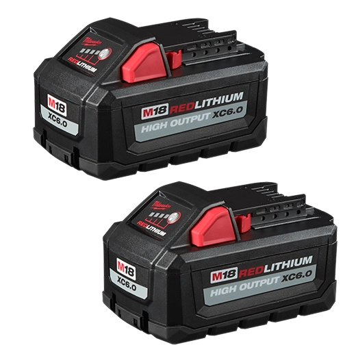 Milwaukee M18™ REDLITHIUM™ HIGH OUTPUT™ Pack de batteries XC6.0 (2 pièces) 48-11-1862