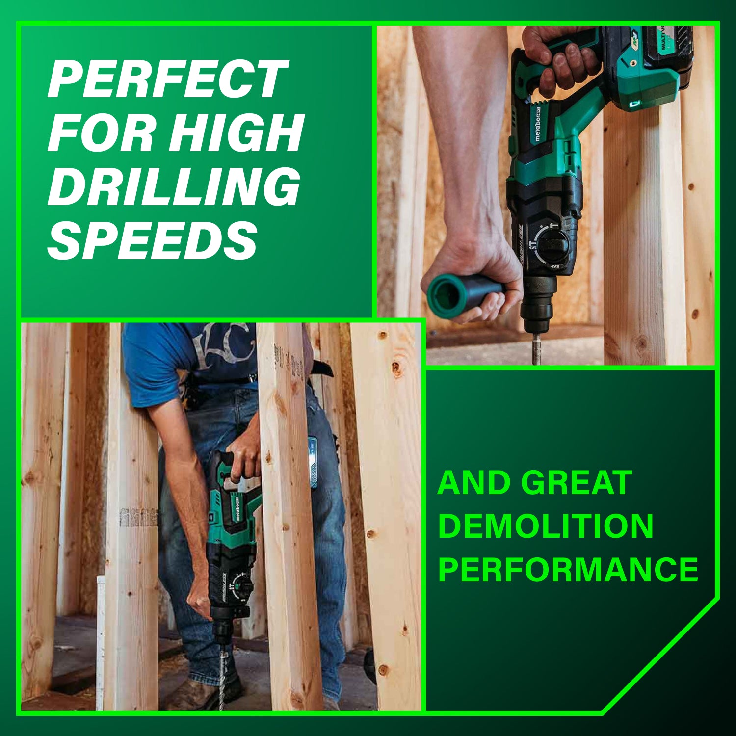 Metabo HPT Marteau perforateur D-Handle 1-1/8" SDS Plus sans balais 36V MultiVolt™ (Corps d'outil uniquement) | Metabo HPT DH3628DDQ4 DH3628DDQ4