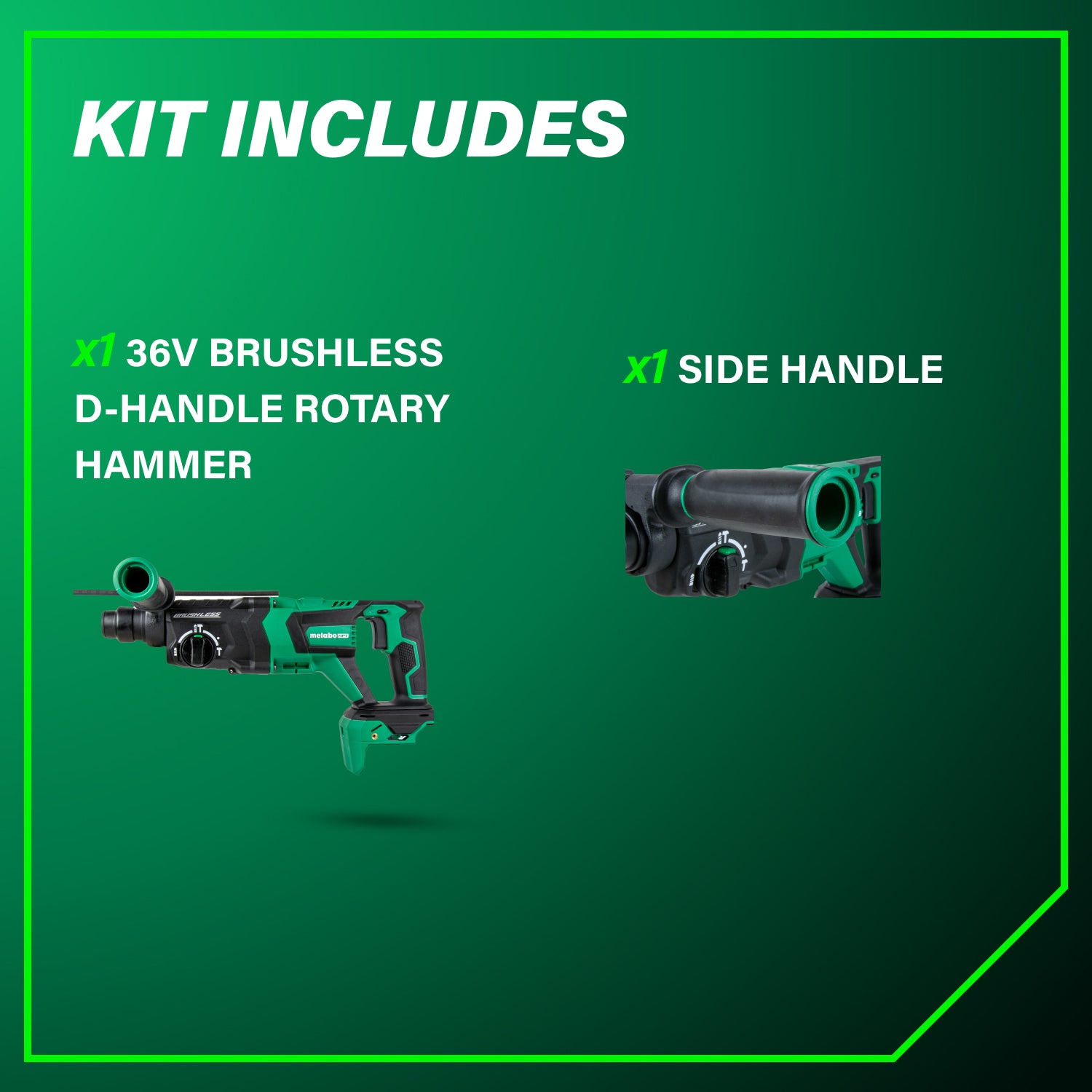 Metabo HPT Marteau perforateur D-Handle 1-1/8" SDS Plus sans balais 36V MultiVolt™ (Corps d'outil uniquement) | Metabo HPT DH3628DDQ4 DH3628DDQ4