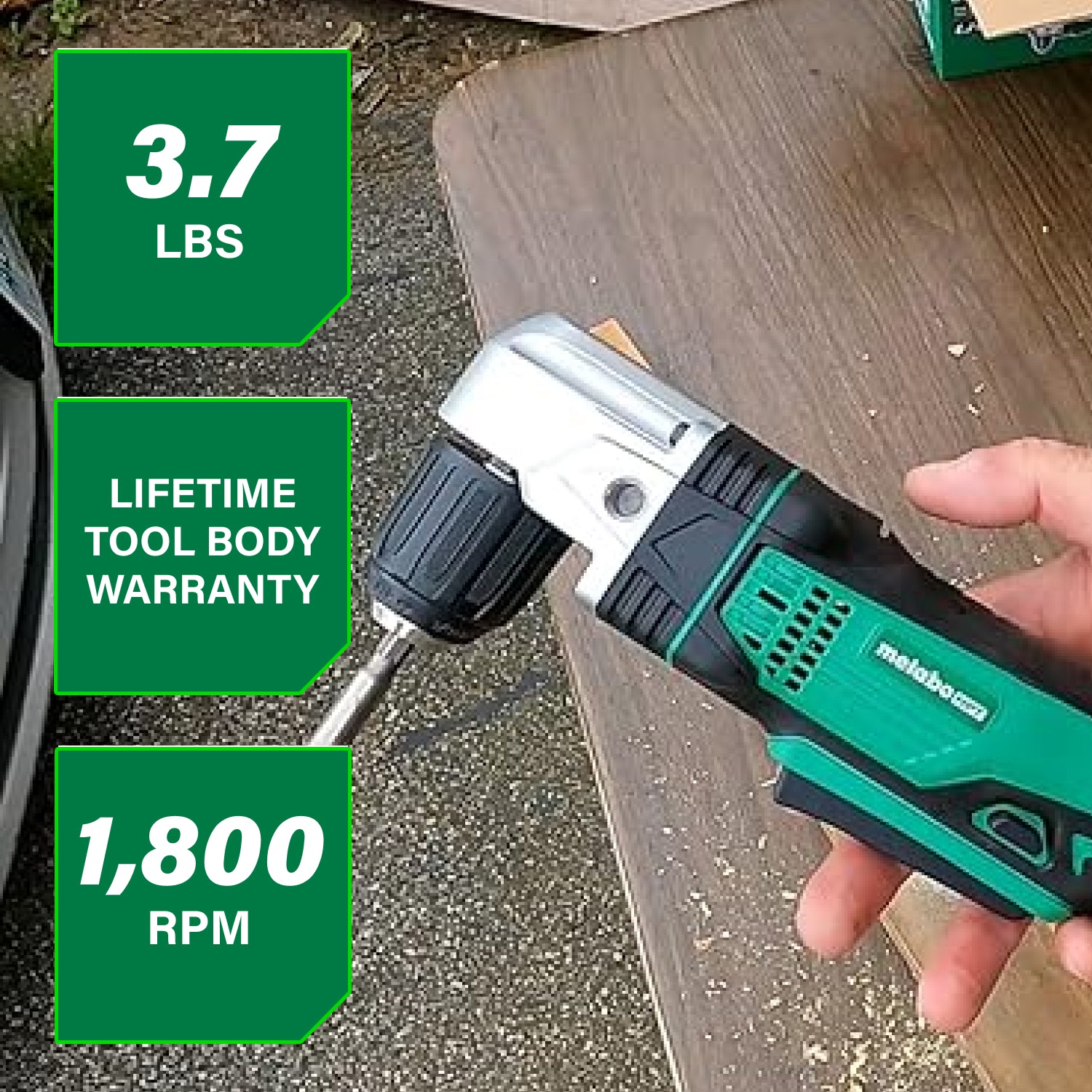 Metabo HPT Perceuse à angle droit 3/8 po 18 V Lithium‑ion (corps d'outil uniquement) | Metabo HPT DN18DSLQ4 DN18DSLQ4