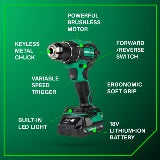 Metabo Metabo HPT DS18DEX – Kit de perceuse/visseuse sans fil 1/2" 18 V MultiVolt™ à moteur brushless (2 × 2,0 Ah) DS18DEX