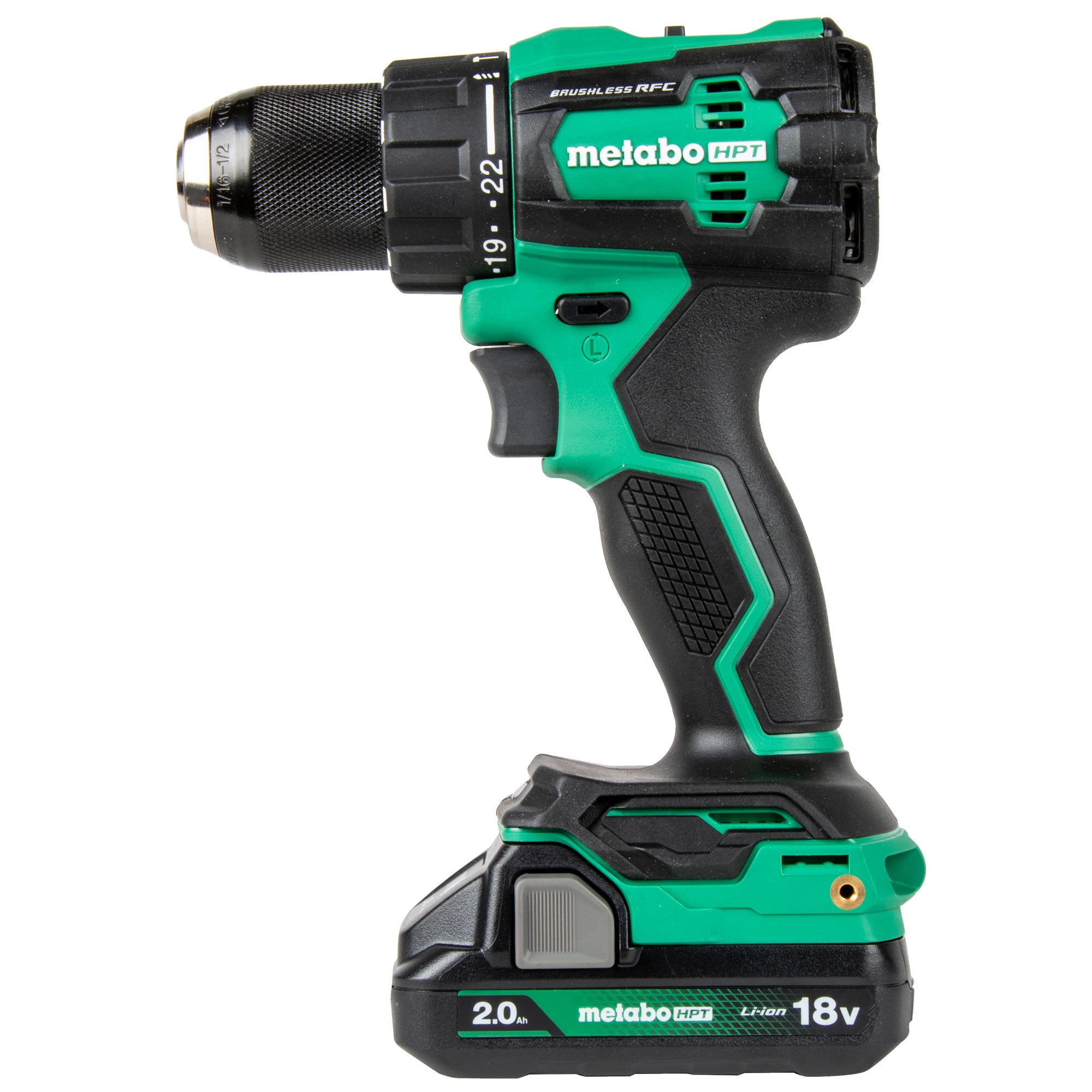 Metabo HPT Kit de perceuse à percussion sans fil sans balais 18 V MultiVolt™ (2 × 2,0 Ah) DV18DEX