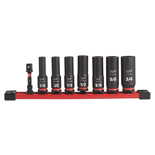 Milwaukee Ensemble de 8 pièces SHOCKWAVE Impact Duty™ 3/8" Drive SAE Deep 6 points 49-66-7024