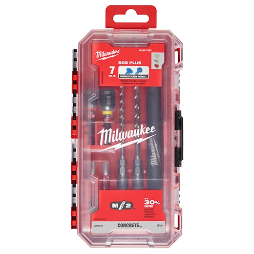 Milwaukee Kit d'installation de vis à béton 2-coupe SDS Plus M/2™ - 7 pièces 48-20-7497