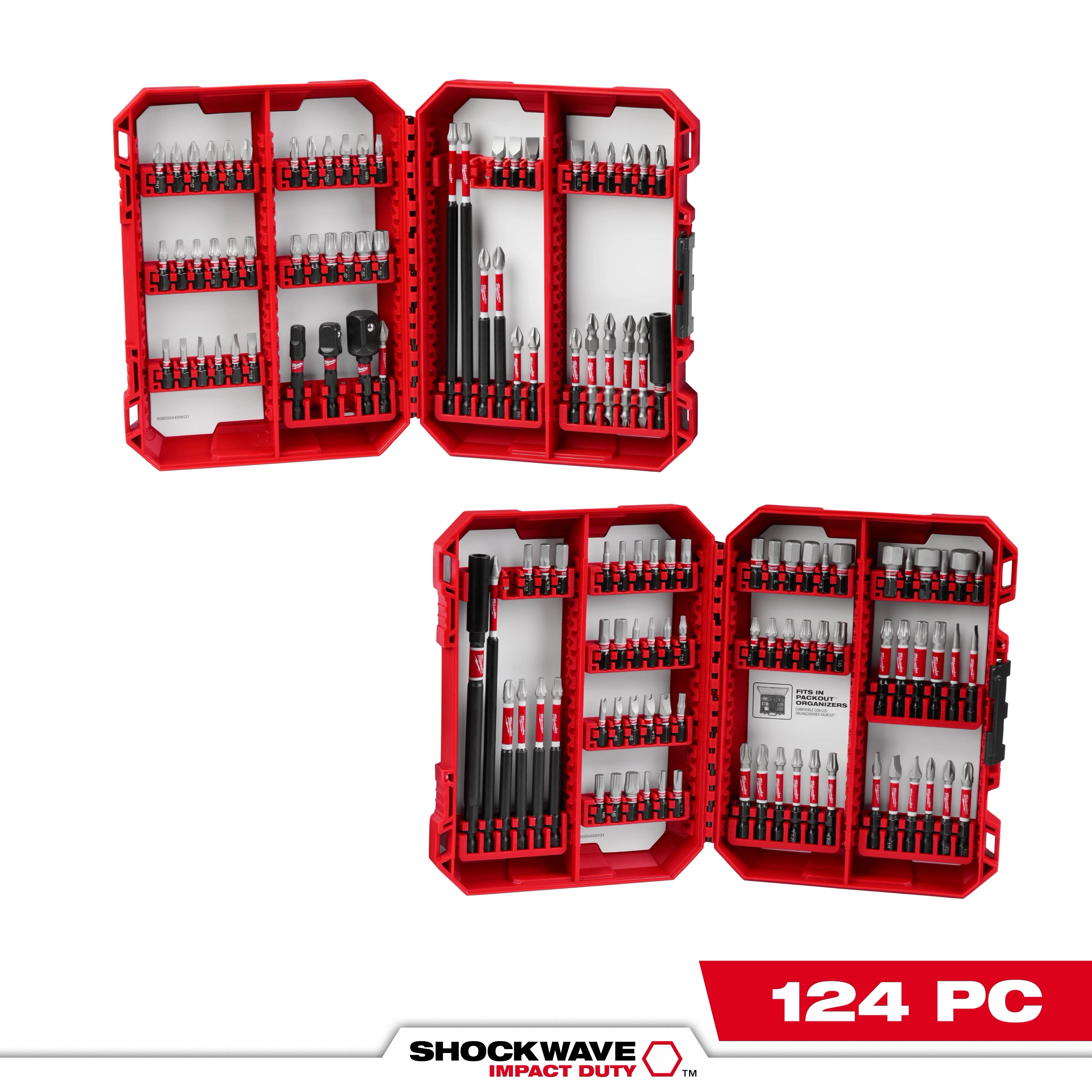 Milwaukee Ensemble auto de 124 embouts de tournevis SHOCKWAVE™ Impact Duty 48-32-4034