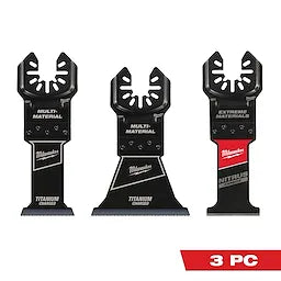 Milwaukee Ensemble de 3 pièces de lames universelles multi-matériaux pour outil oscillant 49-10-9005