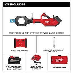 Milwaukee Coupe-câble souterrain 5" M18™ FORCE LOGIC™ avec télécommande sans fil 2875R-21