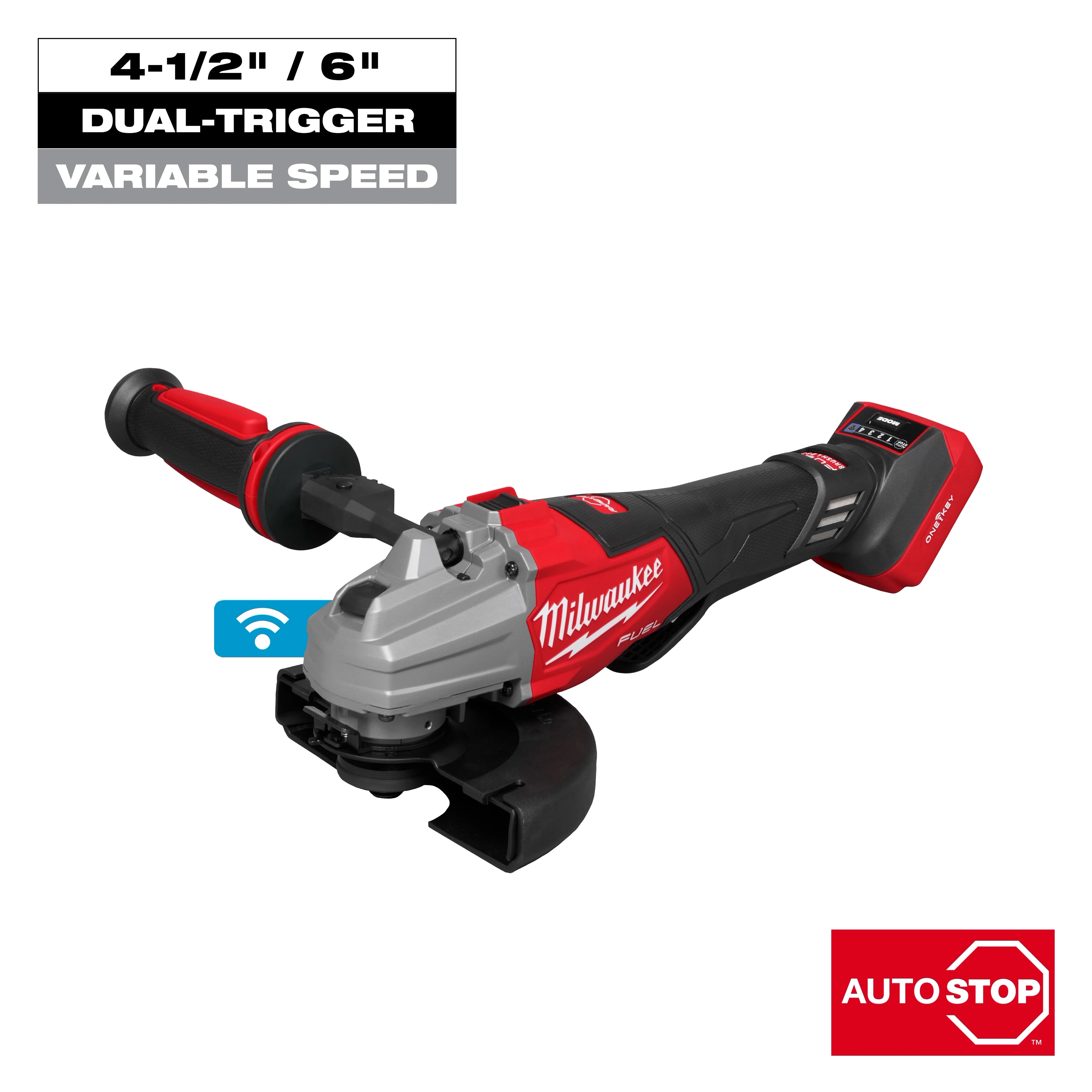 Milwaukee Meuleuse à angle M18 FUEL™ 4 1/2" – 6" à double gâchette avec frein, commutateur à palette et ONE KEY™ 3676-20