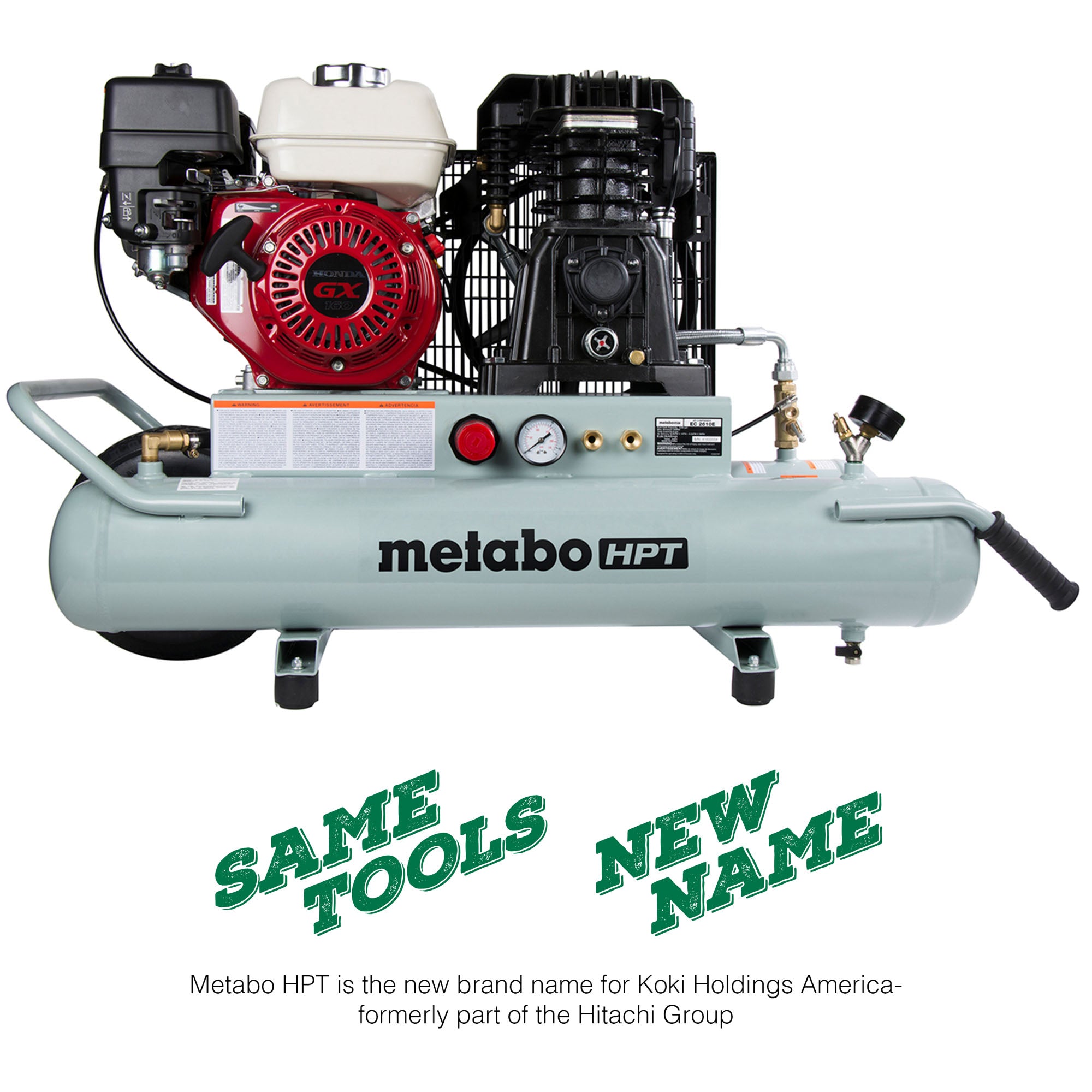 Metabo HPT 8-Gallon Gas Powered Wheelbarrow Air Compressor EC2610E