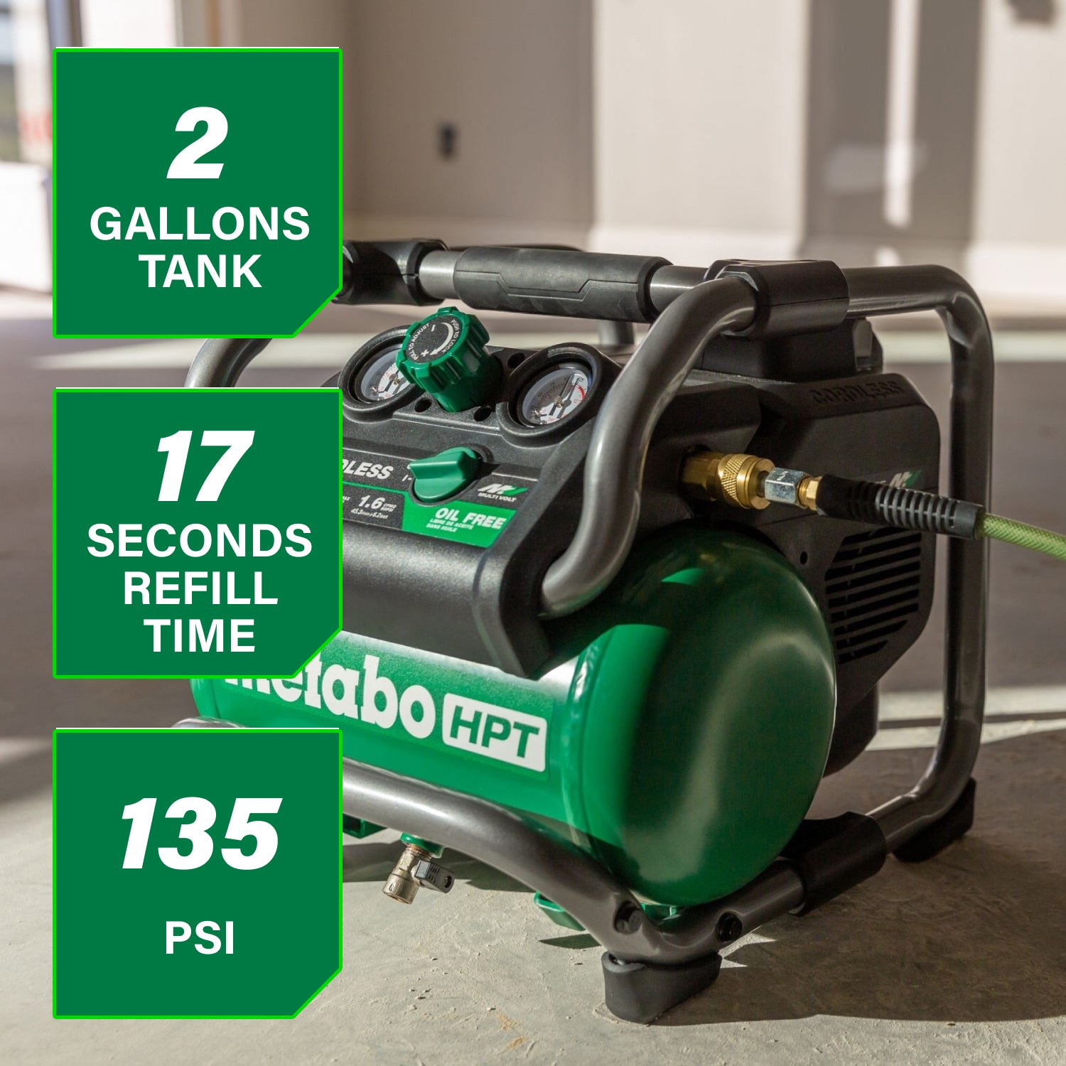 Metabo HPT 36V MultiVolt 2 Gallon Cordless Air Compressor (Tool Body Only) EC36DAQ4