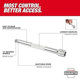 Milwaukee Ensemble de 4 pièces d'extensions à tête oscillante 3/8\" 48-22-9351