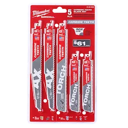 Milwaukee Ensemble de lames de scie sabre SAWZALL® en carbure pour démolition du bois et du métal (5 pièces) 49-22-5505