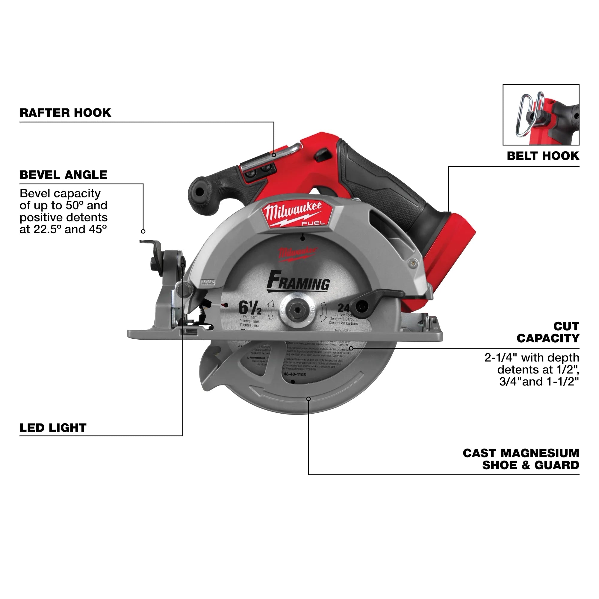 Milwaukee Scie circulaire M18 FUEL™ 6-1/2" (outil seul) 2833-20