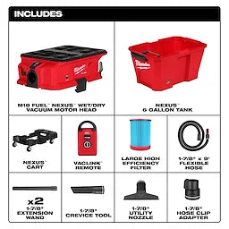 Milwaukee Aspirateur humide/sec M18 FUEL™ NEXUS™ 6 gallons compatible PACKOUT™ et VACLINK™ 0914-20