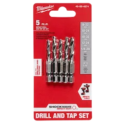 Milwaukee Ensemble de forets et tarauds à impact SHOCKWAVE™ 5 pièces 48-89-4874