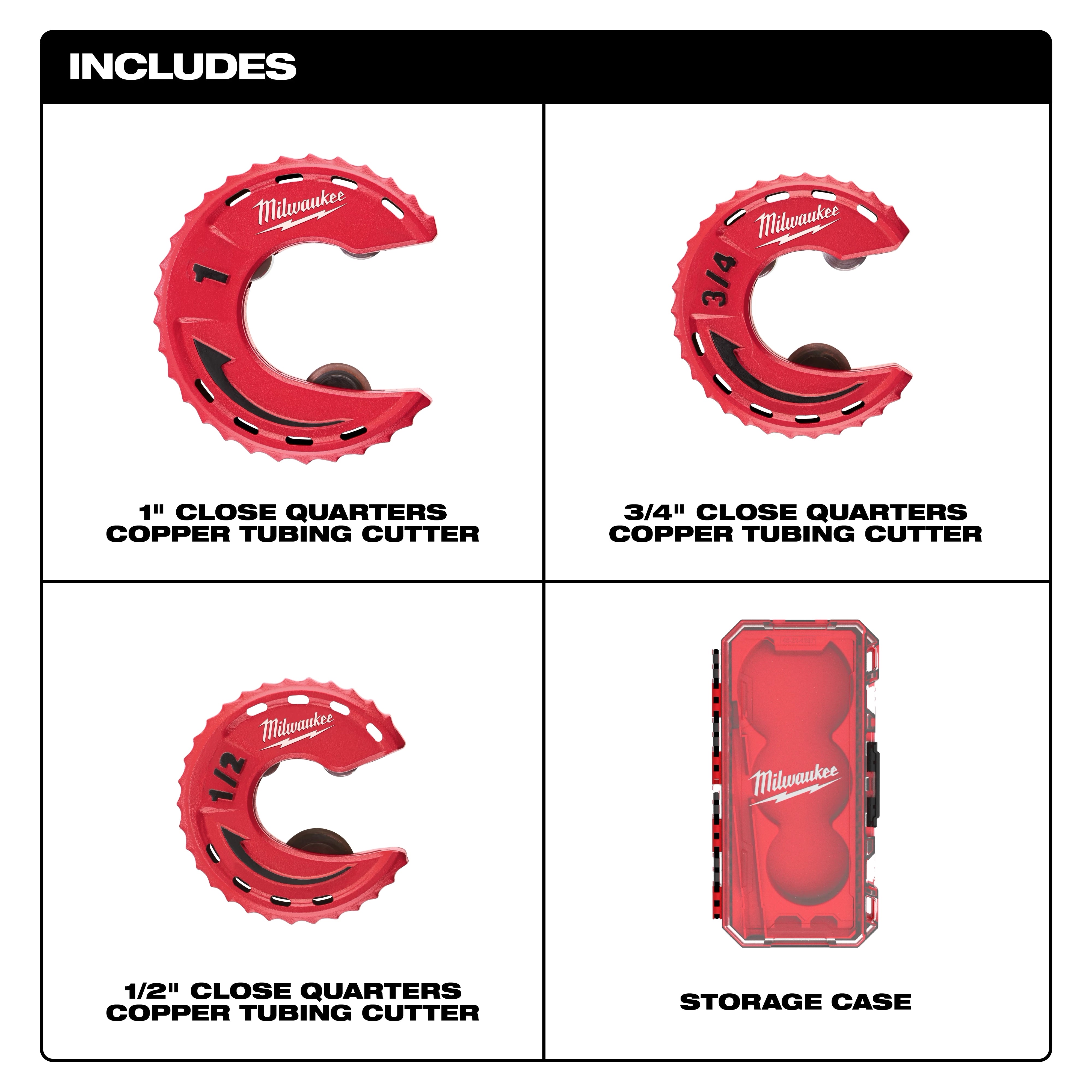 Milwaukee 3pc Close Quarters Tubing Cutter Set 48-22-4267
