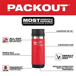 Milwaukee Bouteille isolée PACKOUT™ 18 oz avec couvercle à bec verseur 48-22-8395R
