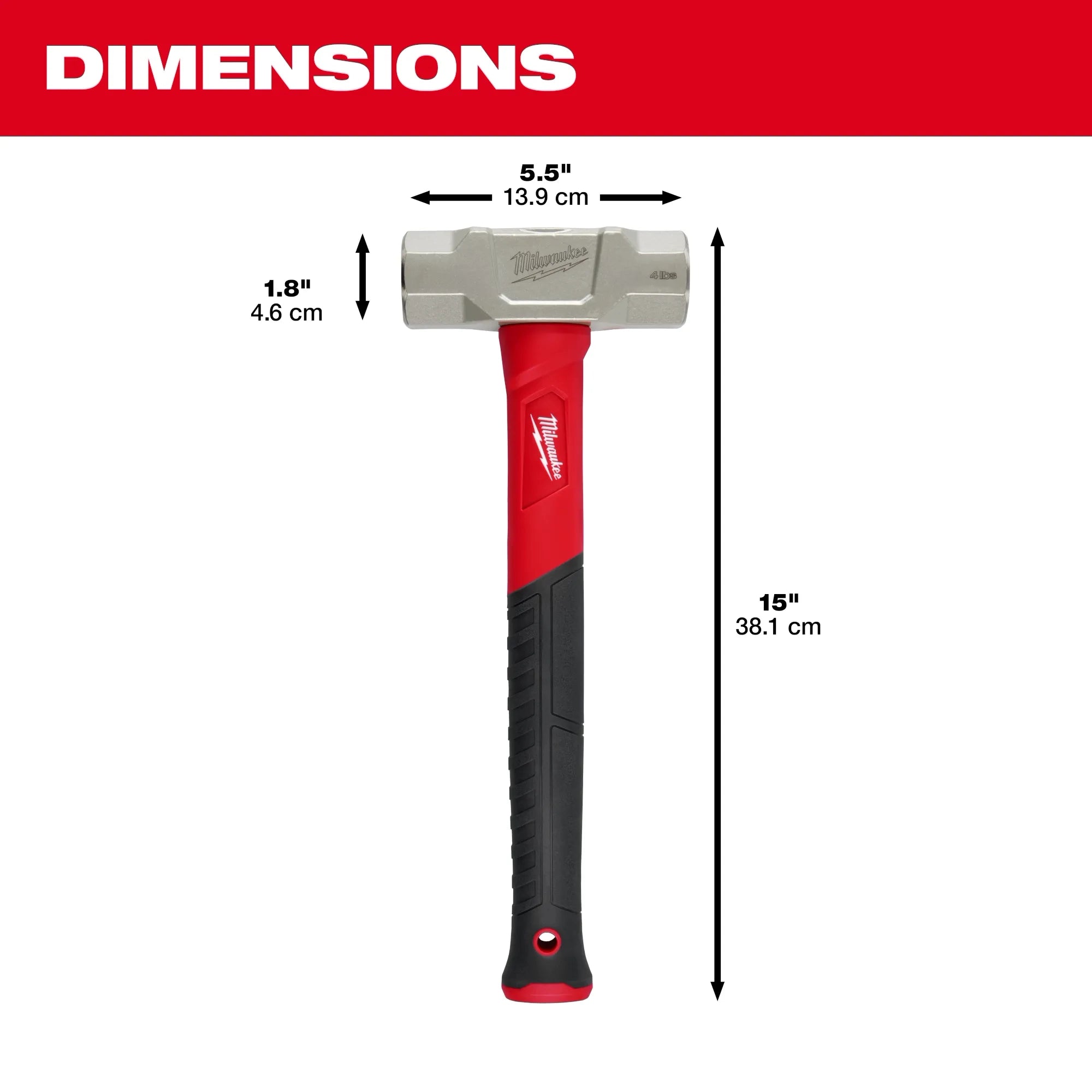 Milwaukee Marteau d’ingénieur en fibre de verre 4lb 48-22-9314
