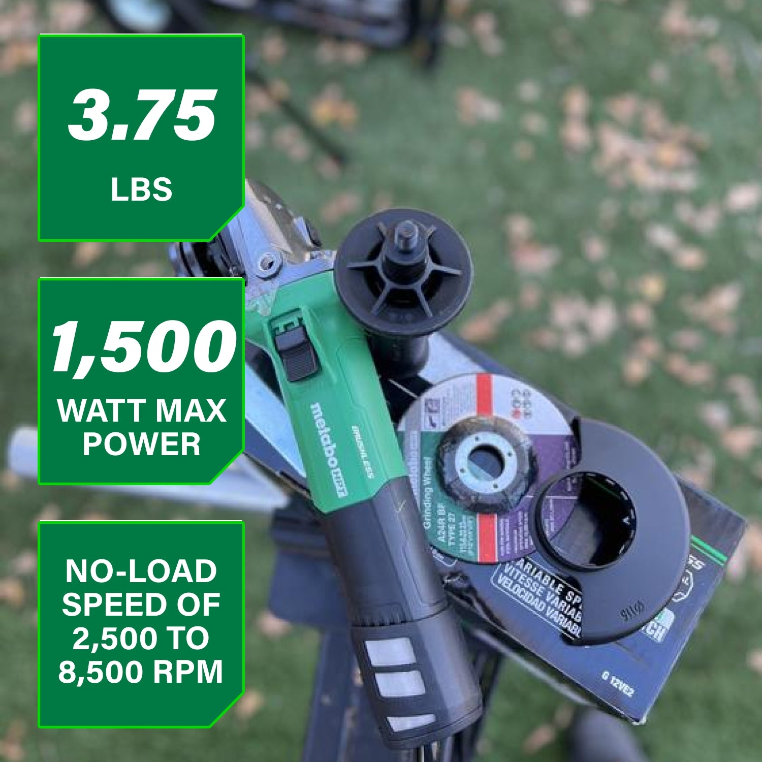 Metabo HPT 5" 12 Amp AC Brushless Variable Speed Angle Grinder G13VE2