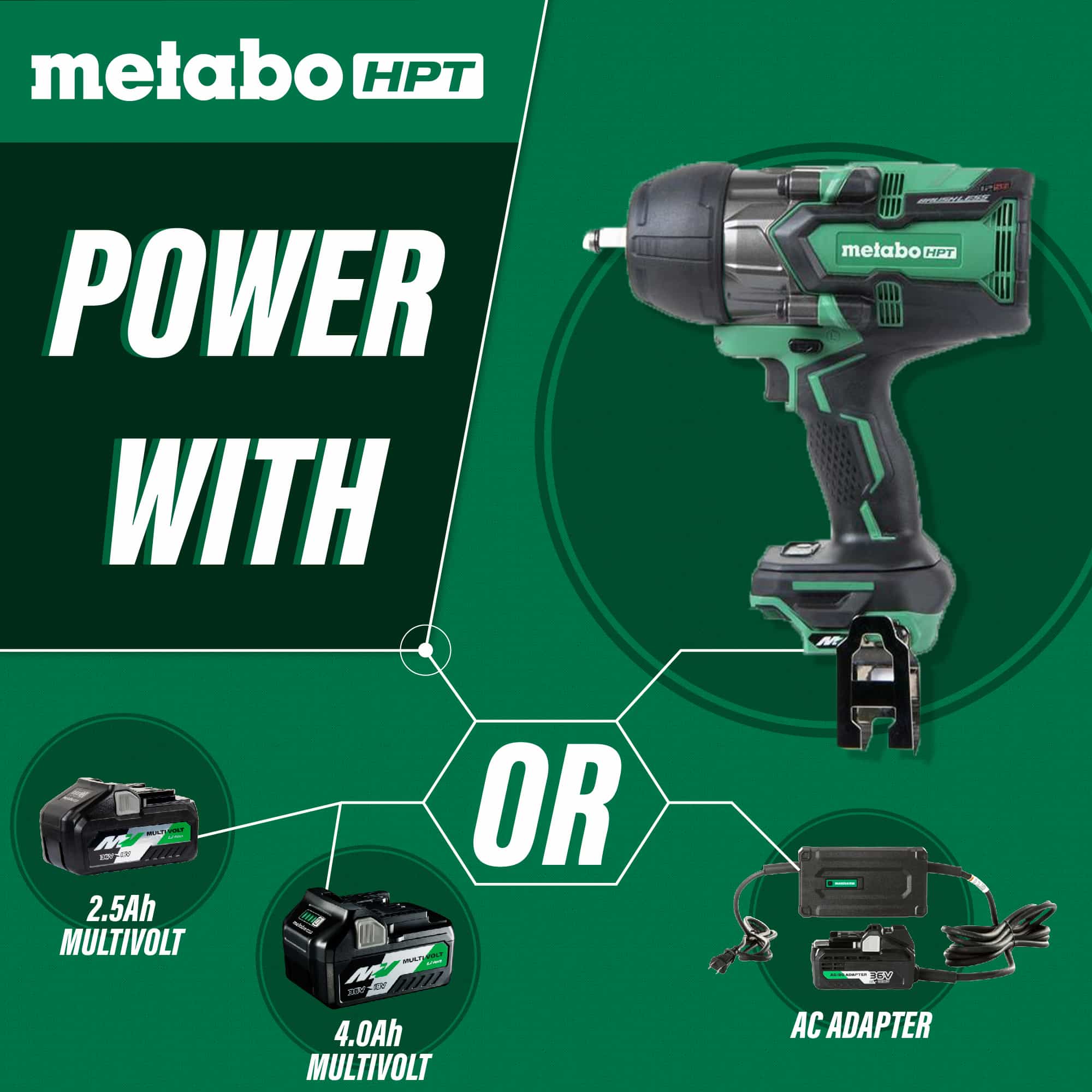 Metabo HPT Clé à chocs 1/2 pouce 36 V (corps d'outil uniquement) | Metabo HPT WR36DBQ4 WR36DBQ4