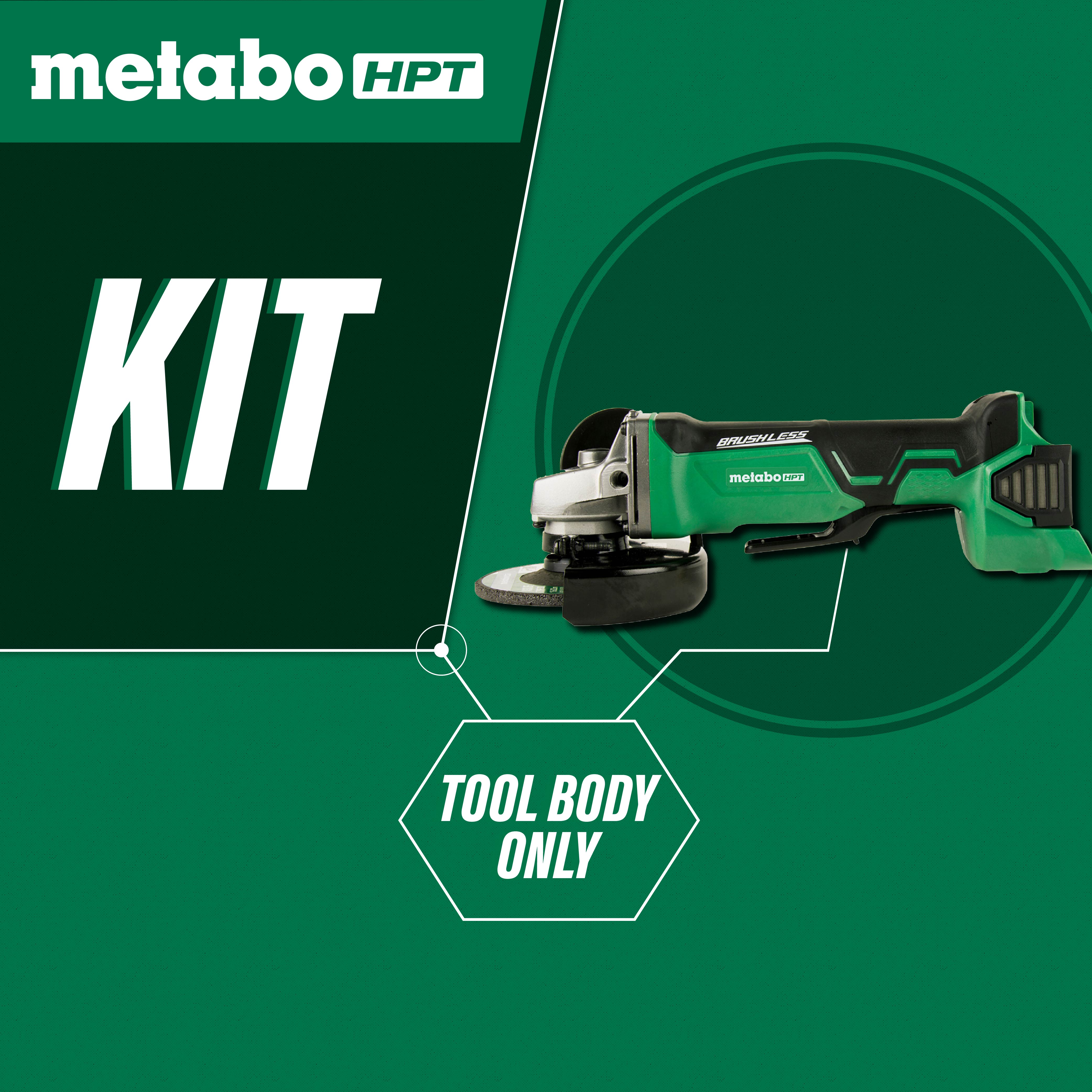 Metabo Meuleuse d'angle sans balais 18 V 4-1/2 pouces (corps uniquement) | Metabo HPT G18DBALQ4 G18DBALQ4