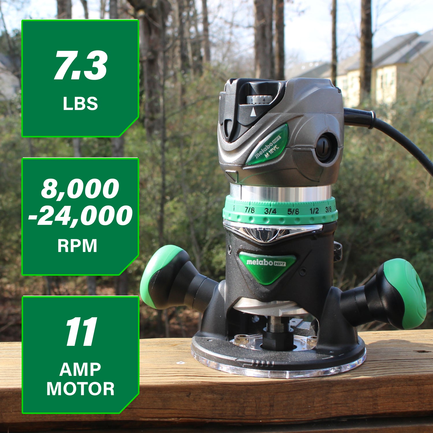 Metabo HPT Défonceuse à base fixe à vitesse variable 2‑1/4 HP de pointe | Metabo HPT M12VC M12VC