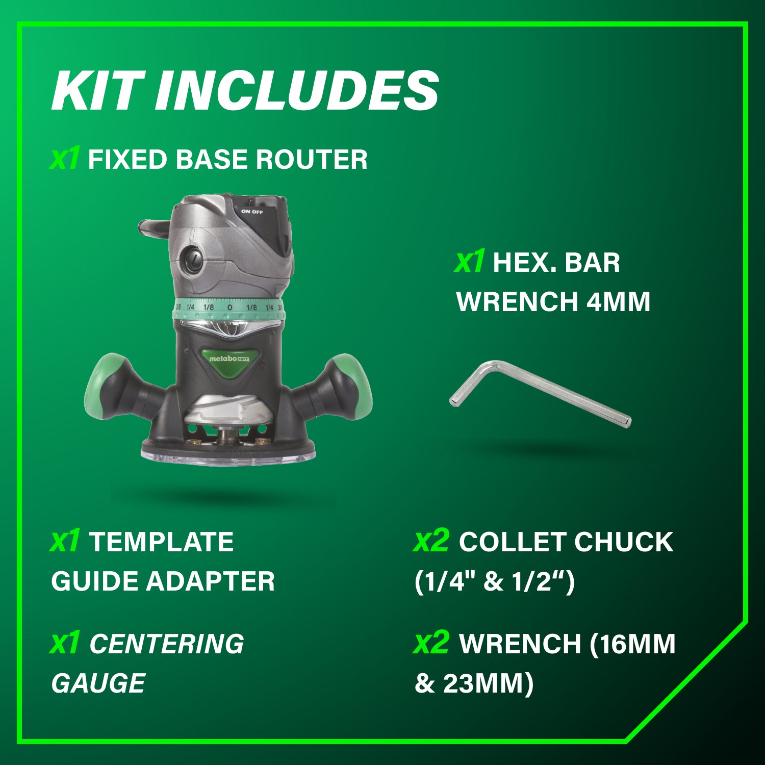 Metabo HPT Défonceuse à base fixe à vitesse variable 2‑1/4 HP de pointe | Metabo HPT M12VC M12VC