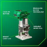 Metabo HPT Défonceuse de finition sans fil 18V (corps d'outil uniquement) | Metabo HPT M1808DAQ4 M1808DAQ4