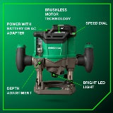 Metabo HPT Défonceuse plongeante sans fil à vitesse variable 36 V | Metabo HPT M3612DA M3612DA