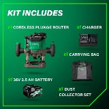 Metabo HPT Défonceuse plongeante sans fil à vitesse variable 36 V | Metabo HPT M3612DA M3612DA