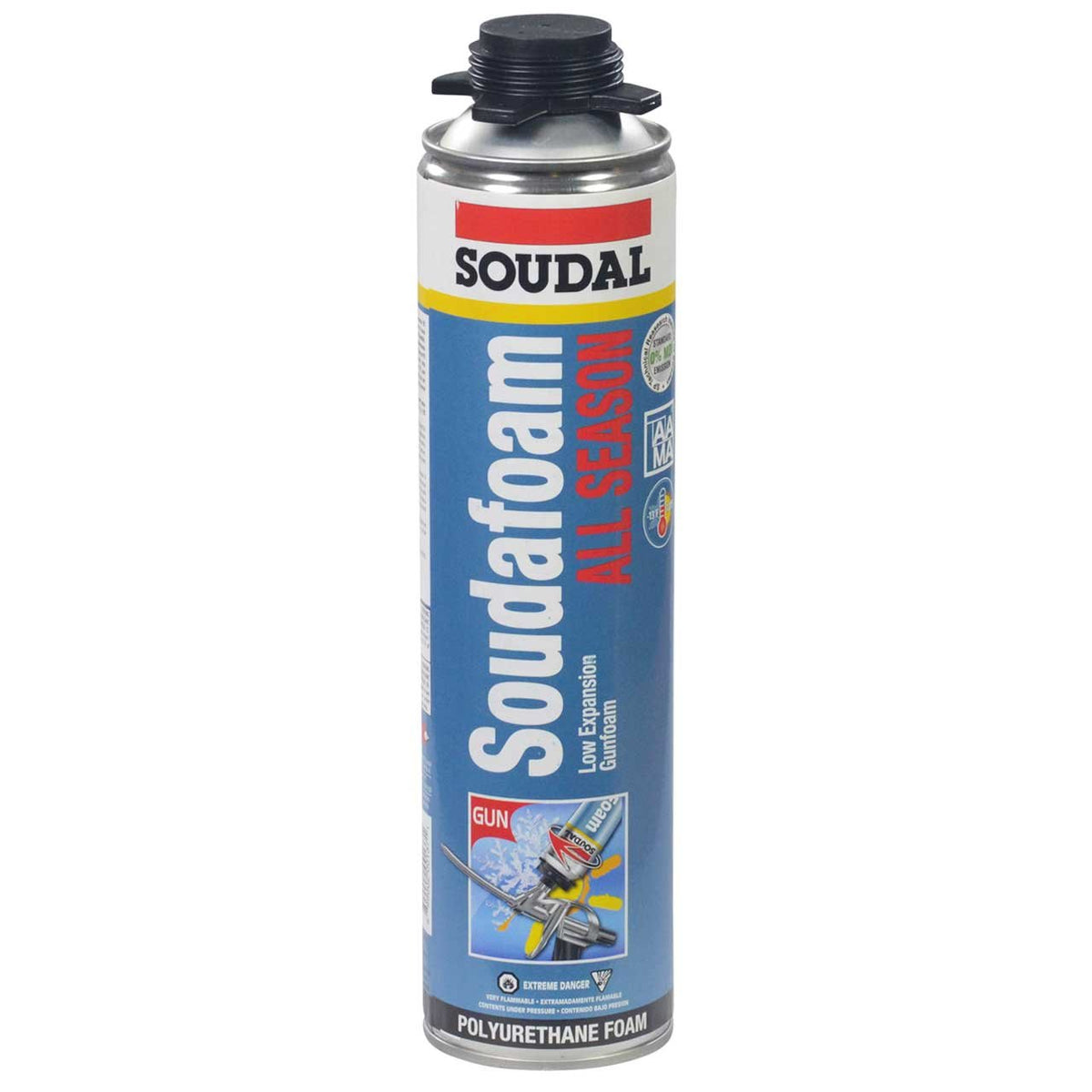 Soudal Uréthane Soudafoam toutes saisons 750ml mousse -25 à +49 celsius 153212