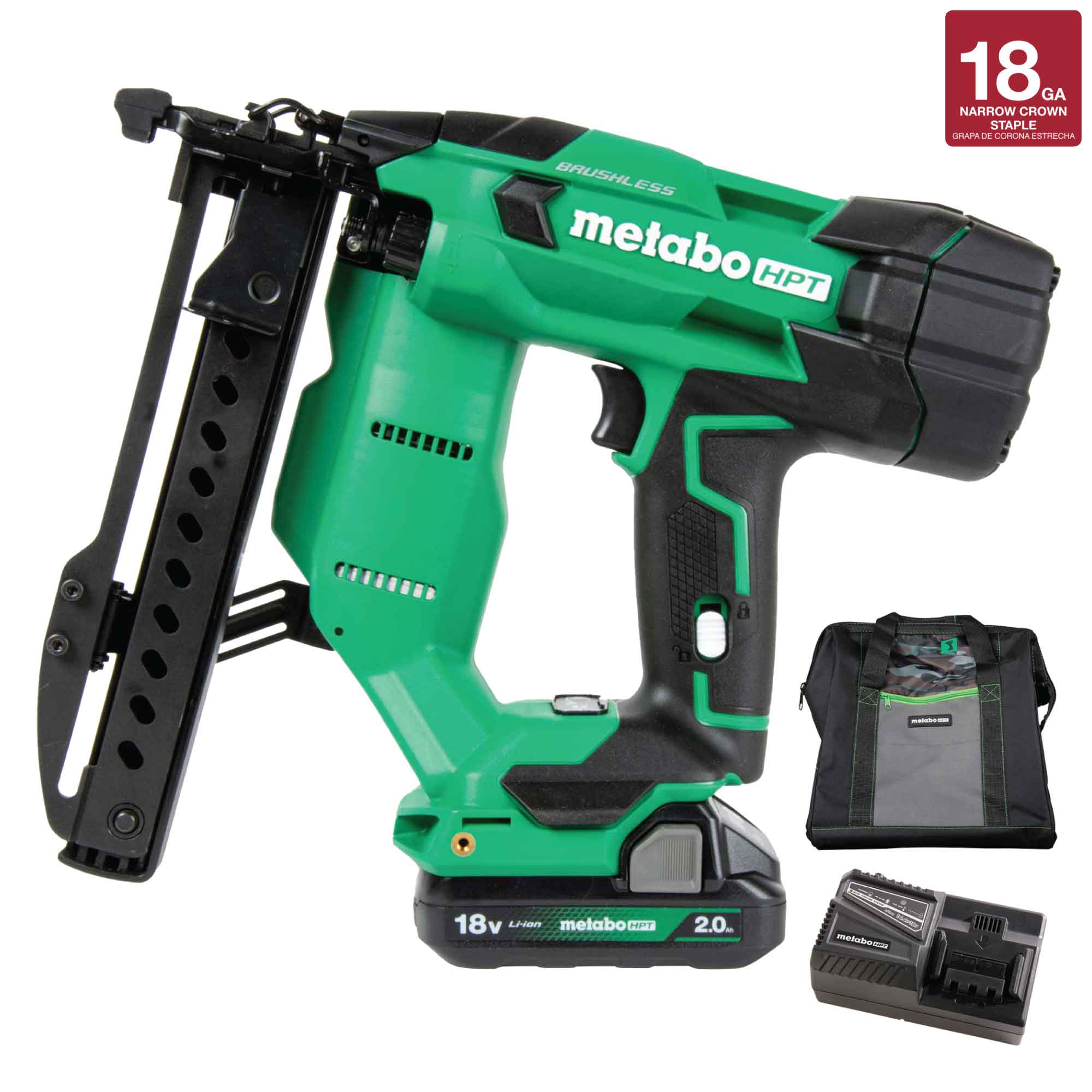 Metabo Agrafeuse à couronne étroite 1/4" 18 ga 18 V MultiVolt™ sans balais (1×2,0 Ah) | Metabo HPT N1804DA N1804DA