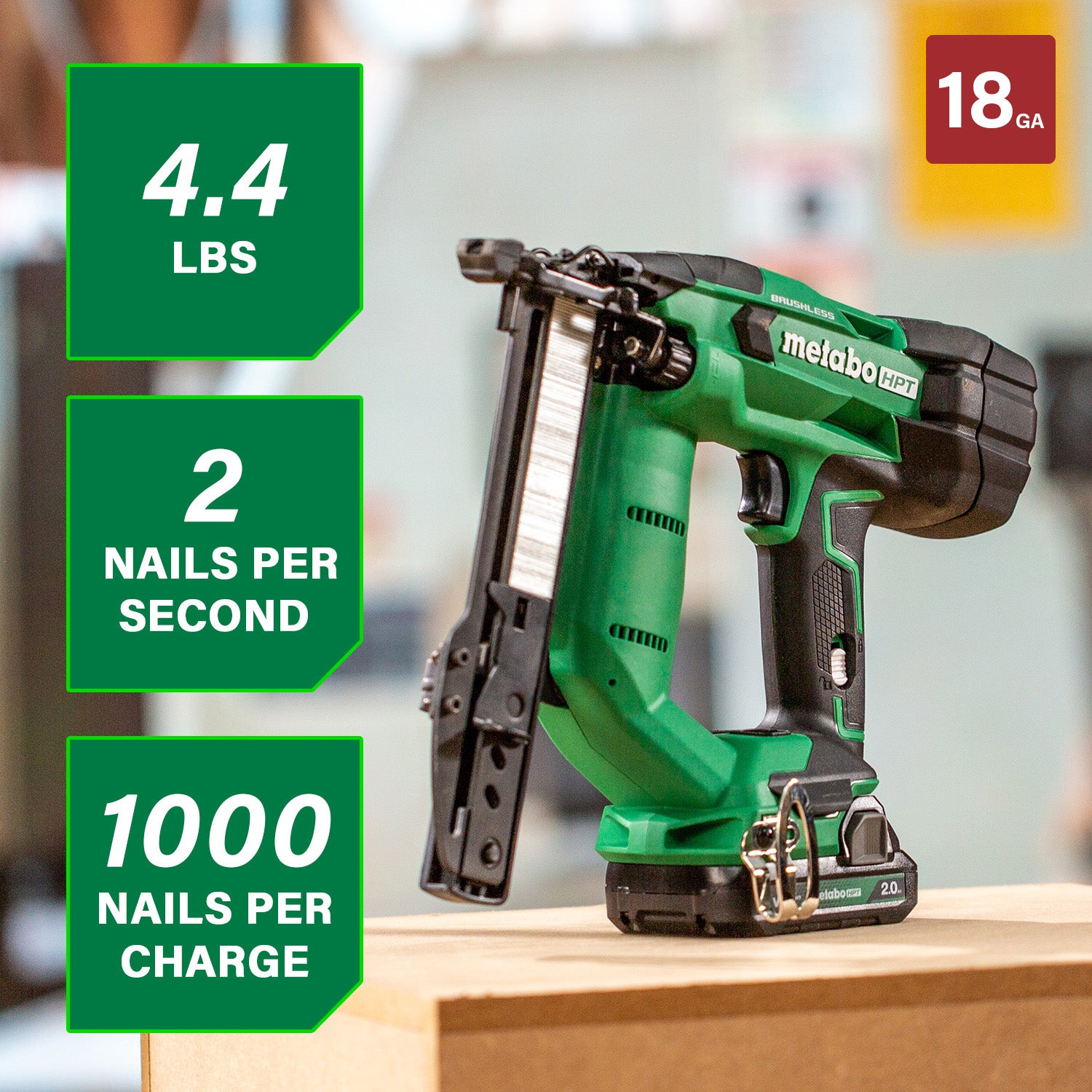Metabo Agrafeuse à couronne étroite 1/4" 18 ga 18 V MultiVolt™ sans balais (1×2,0 Ah) | Metabo HPT N1804DA N1804DA
