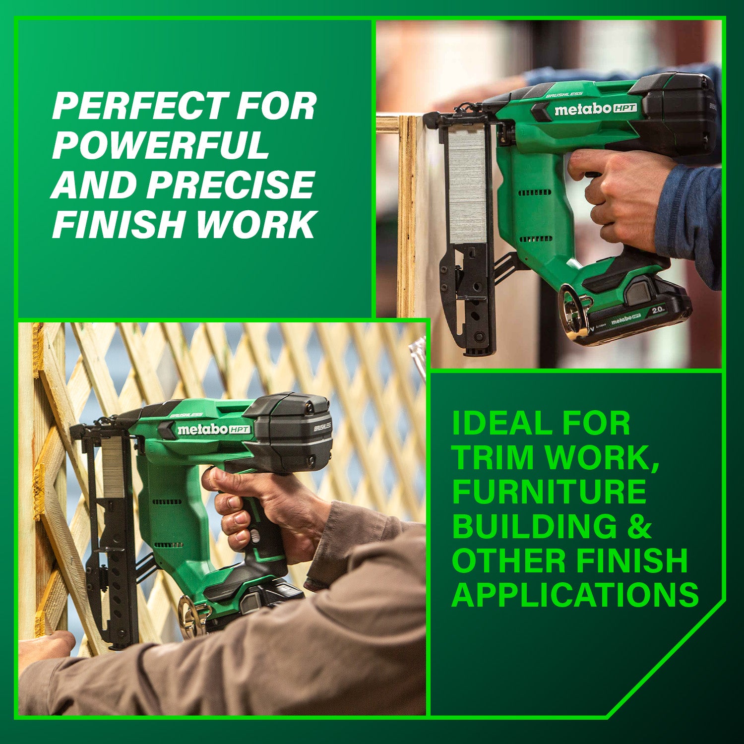 Metabo Agrafeuse à couronne étroite 1/4" 18 ga 18 V MultiVolt™ sans balais (1×2,0 Ah) | Metabo HPT N1804DA N1804DA