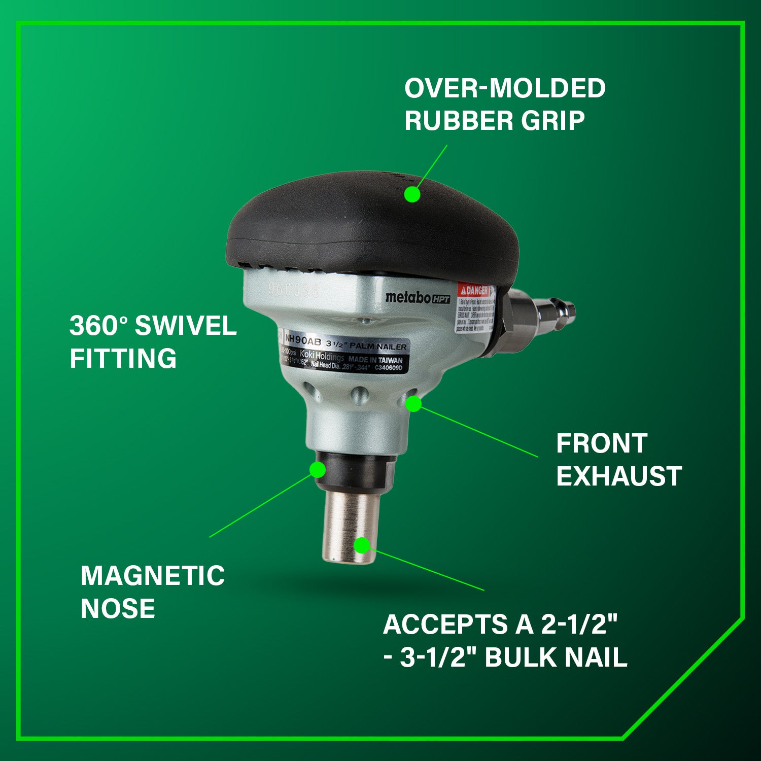 Metabo HPT Metabo HPT NH90AB – Cloueuse à main 3,5 po NH90AB