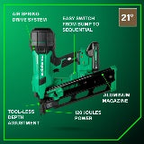 Metabo Cloueuse à cadre à bande plastique 21° 3-1/2" sans fil 18 V MultiVolt (1×4,0 Ah) | Metabo HPT NR1890DRA NR1890DRA
