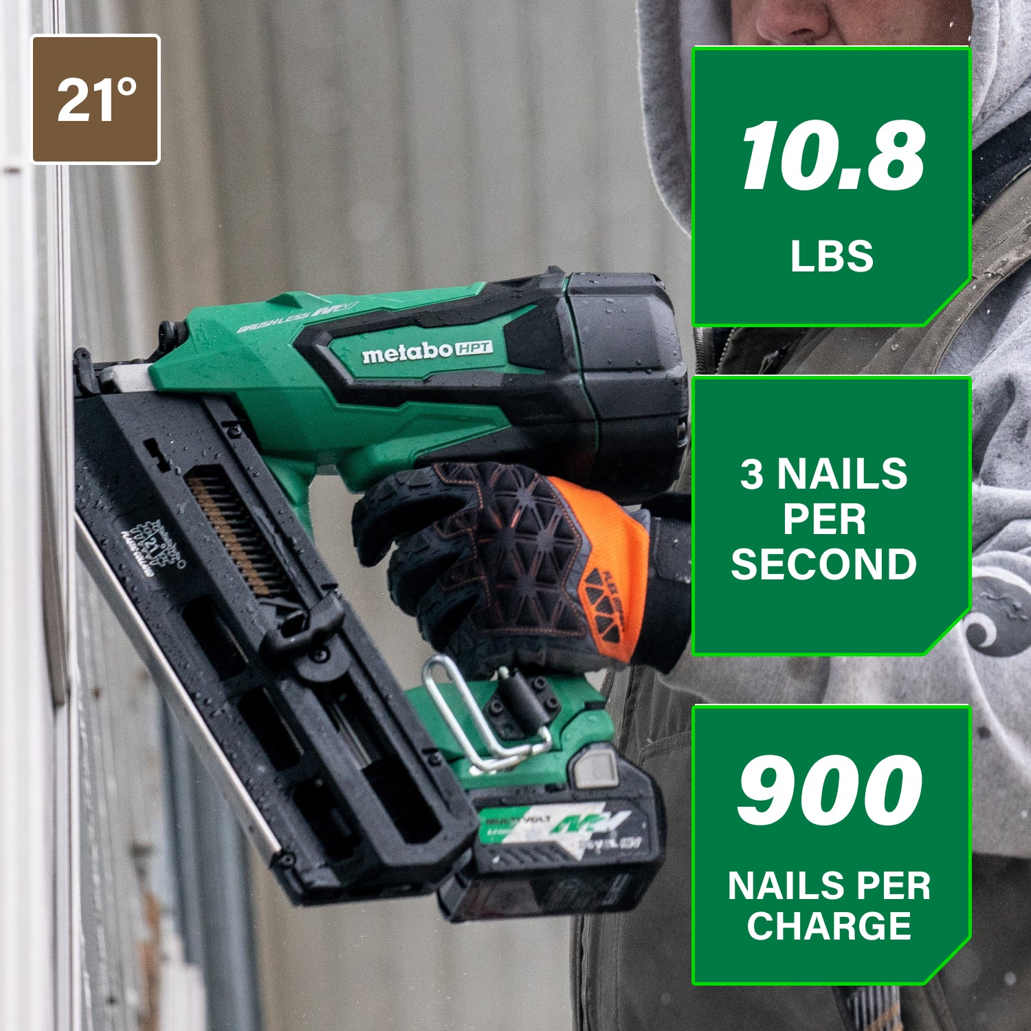 Metabo HPT Cloueuse à bande plastique à 21° 36 V sans fil | Metabo HPT NR3690DR NR3690DR
